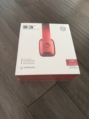 New Wireless On-Ear Headphones in Red